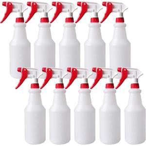 10 Packs 32oz Empty Spray Bottles Plastic Heavy Duty Refillable Spray Bottles with Adjustable Nozzle and Measurements for All Purpose Cleaning Solutions