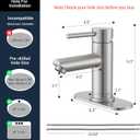 Brushed Nickel Bathroom Sink Faucets Single Hole Single Handle Stainless Steel Bathroom Faucet RV Faucet Deck Mount 1 Hole or 3 Holes with Pop-up Drains with Overflow