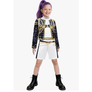 Girls Fashion Singer Outfit Youth Halloween Clothes Party size 120