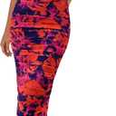 PRETTYGARDEN Women's One Shoulder Bodycon Dresses Summer 2025 Ruched Floral Beach Cocktail Wedding Guest Dress (Purple Orange)