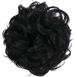 CAISHA Messy Scrunchie Bun Voluminous Wavy Hairpiece Heat-resistant Synthetic Fibres Black G1A