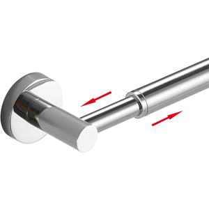 BESy Adjustable 15 to 26 Inch Single Bath Towel Bar Rack for Bathroom Accessories SUS304 Stainless Steel Towel Holder, Wall Mount with Screws Hand Towel Bar Rod Hotel Style, Polished Chrome