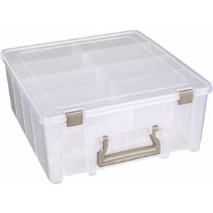 ArtBin 6990SO Super Satchel Double Deep Compartment Box - Art Storage with 8 Removable Compartments, Smart Closure for Craft Supplies (Gold - Pack of 1)