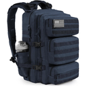 Military Tactical Backpack 25L Day Backpack for Men Molle Army 3 Days Assault Pack Bug Out Bag Water Resistant and Heavy Duty Hiking Treeking Rucksack - Dark Blue