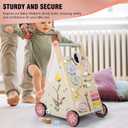 Wooden Baby Walker, Baby Push Walker, Push Walker Toys for Babies Learning to Walk & Sit-to-Stand, with Montessori Sensory Toy & Activity Center for Girls Boys