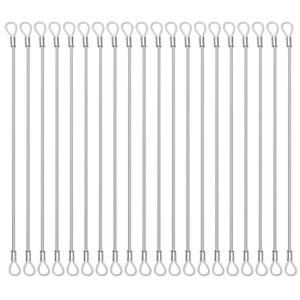 20 Pack Safety Stainless Steel Tethers,Coated Security Tether Lanyard Kit Cable Wire Compatible with Sporting Camera All Editions,Action Camera Series Devices and Other Applicable Equipment, Silver