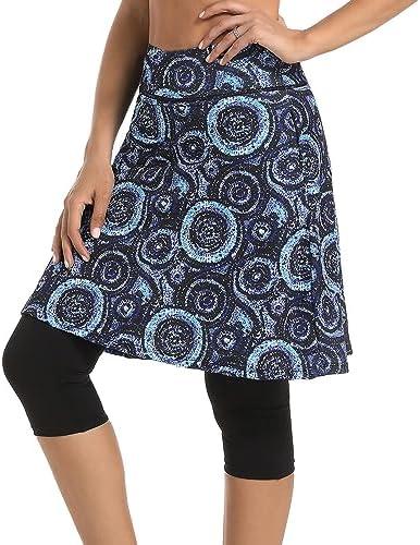 K898 Women Skirts with Leggings,Skirts with Capri Leggings Size L