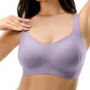 Seamless Bras for Women, Wireless Supportive Bra Comfortable No Underwire Full Coverage Push Up Bra Plus Size (M)