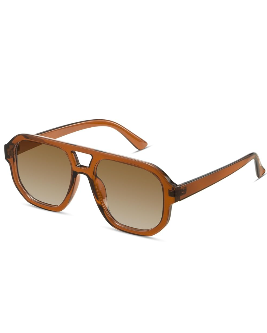 Livho Trendy Polarized Square Aviator Sunglasses Women Men Square Eyewear Frame, Retro Sun Glasses for Women Men 2025 Shades