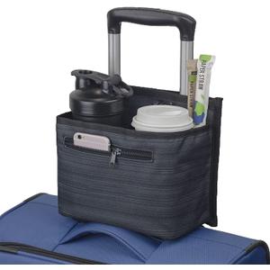 ZHCHG Luggage Travel Cup Holder Attachment for Suitcase Drink Carrier Caddy, Coffee Mug and Tumblers, Traveler Carry on Hands Free Accessory- Gifts for Flight Attendants Travelers Accessories (gray)