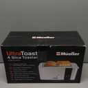 Mueller UltraToast Full Stainless Steel Toaster 4 Slice, Long Extra-Wide Slots for Bagels and Waffles, 6 Browning Levels, LED Display, Cancel/Defrost/Reheat Functions & Removable Tray, Kitchen Gadgets