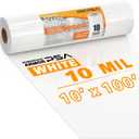 Crawl Space Vapor Barrier, 10mil Film, 10'x100', White Plastic Sheeting - Thick Plastic Sheeting, Heavy Duty Polyethylene Film, Drop Cloth Vapor Barrier Covering for Crawl Space, Garden, Basement