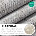Joydeco No Drill Cordless Roman Shades, Blackout, 33" W × 72" H, White