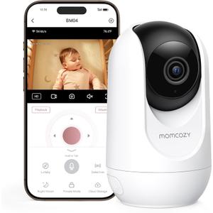 Momcozy Smart WiFi Baby Monitor, APP Control Baby Monitor with Camera & Audio, Danger Zone Alert, Motion & Cry Detection, 1080P Night Vision, 2-Way Talk, Photo & Video Recording (Compatible With BM04)