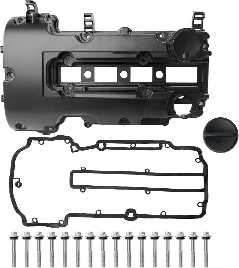 Upgraded Aluminum Valve Cover with Gasket, Bolts & Oil Filler Cap Compatible with 2011-2020 Chevy Cruze Sonic Trax Volt Cadillac ELR Buick Encore 1.4L Turbo Replace 55573746 25198498 264-968 25198874