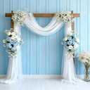 2 Panels Wedding Arch Draping Fabric 30" x 19Ft White Sheer Fabric Drapes Tulle Backdrop for Birthday Baby Shower Bridal Shower Ceiling Home Decor