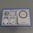 10000mAh Portable Charger Power Bank for magsafe, 22.5W Fast Charging Wall Plug Power Bank for iPhone Andriod Sumsung 5 in 1 Travel Wireless Charger Built in USB C Lightning Cables-B, White