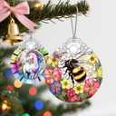 5 x Christmas Ornament, Christmas Decoration, Stained Glass Ornament, Heirloom Keepsakes, Holiday Ornaments, Holiday Presents, Unique Xmas Gifts, Gift Exchange Ornaments, Gift Idea - Bee