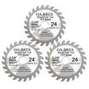 3-3/8-inch 24T Circular Saw Blade, Carbide Tipped Fast Cut TCT Blade for Rockwell Versacut Versa Cut Rk3440k, Makita Cordless 3-3/8" Sh01w, Craftsman Nextec, Arbor Size 19/32-inch (3 Pack)