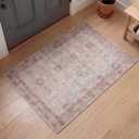 Kuden 2x3 Small Rug, Machine Washable, Non-Slip Backing, Vintage Style, Soft, Low Pile, Area Rugs for Entryway Kitchen Indoor Entrance