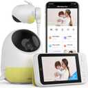 Ellie Baby Pro 5" Monitor with 2.5K FHD Camera, Night Vision, 2-Way Audio, Pan-Tilt-Zoom, Crib & Wall Mount All Inside, No WiFi, No Subscription, with APP