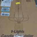 30" Gold Chandelier, 9-Light Modern Farmhouse Chandelier for Dining Room Lighting Fixtures Hanging, Candle Chandelier Light for Living Room, Kitchen Island, Bedroom and Entryway (Bulbs Not Included)