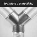 4'' Inch Duct Splitter for Exhaust Fan Dryer Vent Hose 3 Way Duct Hose Connector, Y Shape, Y Joint Metal (4'' Inch, Y Shape with Rubber Gasket)