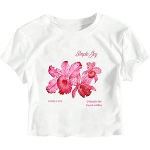 Girl's Letter Bow Graphic Tees Short Sleeve Crewneck Cute Shirts for Teen Girls Trendy (White)