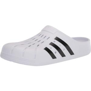 adidas Unisex Adult Adilette Clog Slide Sandal (11 Women/10 Men, Footwear White/Core Black/Footwear White)