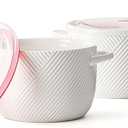 Ceramic Soup Bowls with Lid & Handle: 32 oz Large Kitchen Containers for French Onion Meal Prep Cereal Ramen Oatmeal Dorm Living Single Serve Dinner Work Lunch - White Set of 2