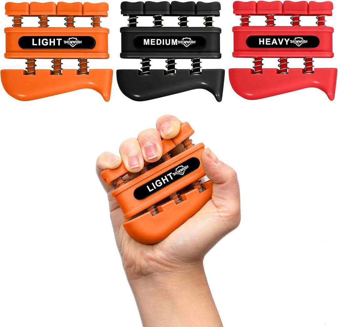 Grip Strength Trainer, Finger Strength Trainer for Grip Strength Training for Fingers, Wrists, and Hands for Home, Office, Gym, Climbing, Athletes, Musicians, and Therapy (Orange/Black/Red)