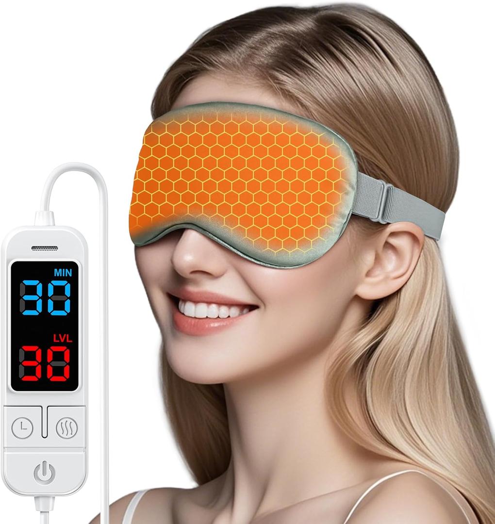 Heated Eye Mask for Dry Eyes - 20 Temp Settings & 5-99 Min Timer, Warm Eye Compress for Relieves MGD, Blepharitis, Stye, Chalazion, FSA HSA Eligible