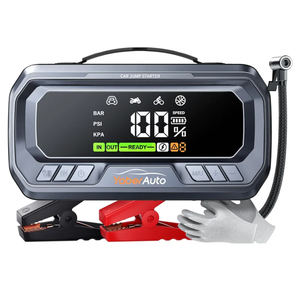 YaberAuto Jump Starter Power Bank with Compressor, 160 PSI 8000 A Car Jump Starter, PD 65 W Jump Starter Power Bank for All Petrol and 12.0 L Diesel Engine, Jump Starter with 600 Lumen Emergency Light and 3.3 Inch LCD Screen