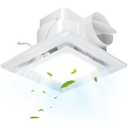 FEITON Bathroom Exhaust Fan with Light, Ceiling Mount, 110 CFM 1.0 Sones 4 Inch Duct, Quiet Square Bath Fan Light Combo, Shower Exhaust Fan with Light