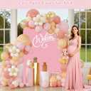 7.2FT Arch Backdrop Cover, Pink Spandex Stretchy Round Top Arch Stand Cover Valentines Day Arch Cover with Balloon Tie Tool for Wedding Ceremony Baby Shower Gender Reveal Birthday Party Decorations