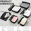BAGAIL 6 Set Compression Packing Cubes Travel Accessories Expandable Packing Organizers (Square Mesh, 05-Jet Black)