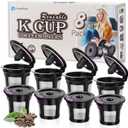 Reusable K Cups for K-eurig, 8 Pack K Cup Reusable Coffee Pods, Universal Reusable K Cup for K-eurig 1.0 and 2.0, Refillable K Cup Coffe Pods BPA Free