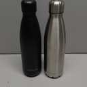 Insulated Water Bottle, 2 Pack-17oz Stainless Steel Water Bottles with straw lid, Metal Sports Water Bottles for Boys,Girls, Double Wall Vacuum BPA-Free Flask for School, Sports(Black-Sliver)