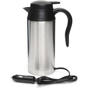 12V 750ml Stainless Steel Car Electric Heating Mug Drinking Cup Travel Kettle Water Boiler for Water Tea Coffee Milk