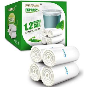 FORID Small Clear Trash Bags, 1.2 Gallon Tiny Garbage Bags, 220 Count Wastebasket Bin Liners for Bathroom Bedroom Office Garbage Can 5 Liters - Durable & Thick Can Liners