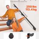 VEVOR Wall Mounted Stair Handrail, 7ft Pipe Staircase Handrail, Black Galvanized Aluminum, 1.26 inch Pipe Diameter, Indoor&Outdoor Staircase Railing, Industrial Hand Rail for Steps, Security Baluster