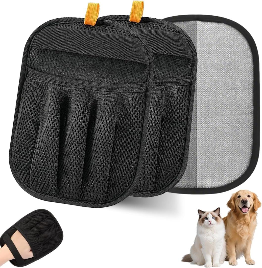 Pet Hair Remover Glove, Pet Hair Remover for Laundry, ReusableElectrostatic Dog Cat Hair Removal Gloves for Furniture (2pcs)