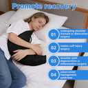 SPRING SEAON Post Shoulder Surgery Pillow with Pocket,Soft Rotator Cuff Relief Must Haves,Breathable Shoulder Pillow for Side Sleepers,Arm Support Cushion Detachable Machine Washable (Black)