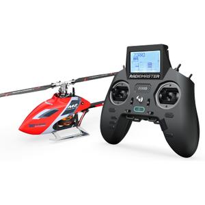 OMPHOBBY M2 EVO MK2 Ready to Fly RC Helicopter Outdoor Dual Brushless Motors Direct-Drive 6CH Remote Control Helicopters for Adults, 3D RC Plane with Remote Control Mini Drone RTF Red