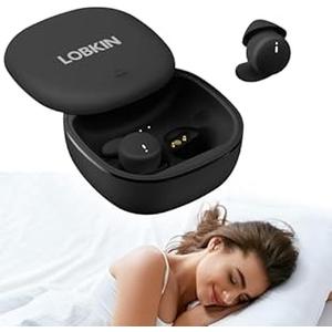 LOBKIN Sleep Earbuds, Wireless Bluetooth Noise Blocking Sleeping Headphones, Sleep Earphones for Side Sleepers in Ear Soft Mini Invisible Buds Comfort Fit for Sleeping Working