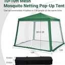 10x10 Pop Up Screen Tent Canopy with Mesh Netting Walls, Easy Setup Waterproof Outdoor Gazebo for Camping, Picnics, Backyard, Deck & Parties