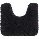 Microfiber Bathroom Rug, U-Shaped Contour Toilet Rug for Bath Room Floor Restroom, 20", Black