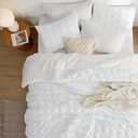 Bedsure Cooling Seersucker Comforter Sets Twin Size Bed 5 Piece, Soft Lightweight White Bedding All Season Twin Bed in a Bag Set With Comforters, Sheets, Pillowcases & Shams