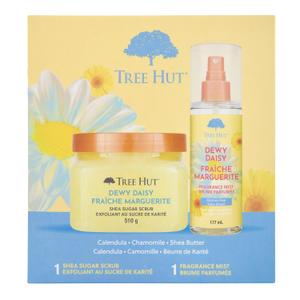 Tree Hut Dewy Daisy Gift Set, Exfoliating Body Scrub & Hydrating Body Spray, Skin Care Bundle, 18 & 6 fl oz