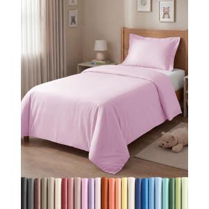 Duvet Cover Twin/Twin XL Size Set - Extra Soft Twin/Twin XL Duvet Cover 68" x 90" with 1 Pillow Sham - Hotel Luxury, Easy Care, Fade Free w/ Zipper Closures & Ties - Comfy & Breathable (Light Pink)